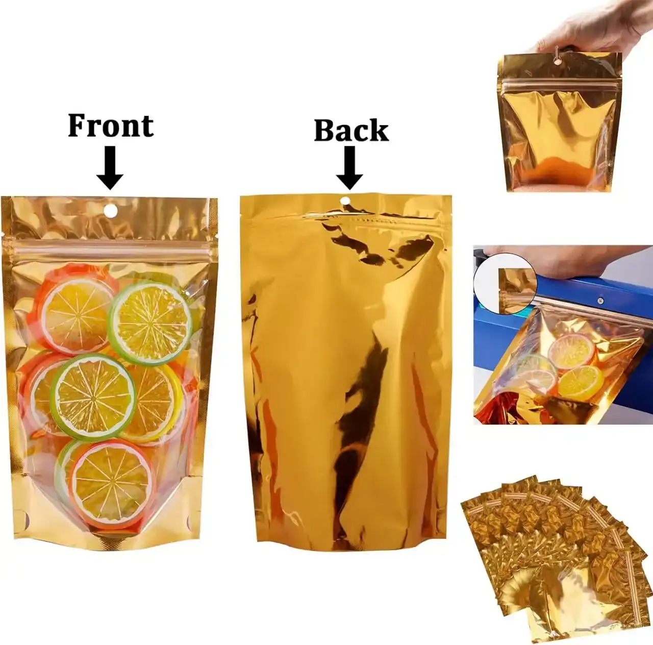 Stand Up Zipper Bags with Clear Front Window